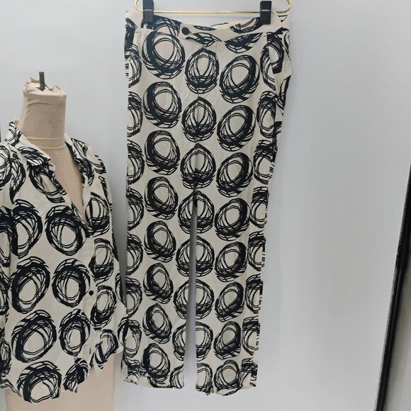 Zara Womens Set satin black and white blouse button down comfy elegant - Picture 11 of 16